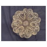 Mid Century Modern Hand-Blown Art Glass Bowl - Floral Design