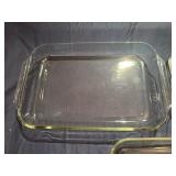 Three Rectangular Glass Pyrex Baking Dishes
