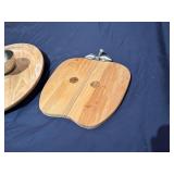 Wood and Metal Chip and Dip and Cheese Tray Serving Pieces