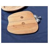 Wood and Metal Chip and Dip and Cheese Tray Serving Pieces