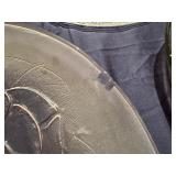 Decorative Glass and Frosted Glass Plates and Three Glass Pie Dishes