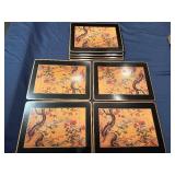 Vintage Pimpernel Cork Backed Placements Traditional Chinese-Style "Bird and Flower" Design - Set of 8