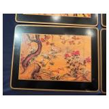 Vintage Pimpernel Cork Backed Placements Traditional Chinese-Style "Bird and Flower" Design - Set of 8