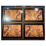 Vintage Pimpernel Cork Backed Placements Traditional Chinese-Style "Bird and Flower" Design - Set of 8
