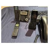 Collection of Landline Telephones, including several corded and cordless models from Panasonic and AT&T