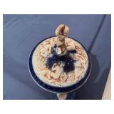 Vintage Norleans Italy Cobalt Multicolored Cherub Ice Bucket with Lid