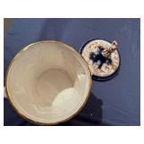 Vintage Norleans Italy Cobalt Multicolored Cherub Ice Bucket with Lid