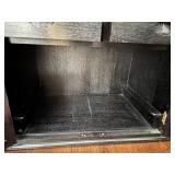 Vintage 20th Century Chinese Black Lacquer Bar with Glass Topper