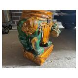 Vintage Sancai Glazed Foo Dog Garden Stool