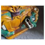 Vintage Sancai Glazed Foo Dog Garden Stool