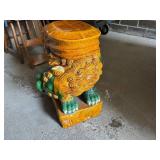 Vintage Sancai Glazed Foo Dog Garden Stool