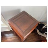 Intricately Carved Chinese Rich Wood Tone Display Stand or Side Table 1980