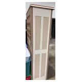 Tall Painted Wood Bookshelf with Drawers 72x42x18 Inches