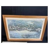 St. Louis Art and Collectibles Set with Framed Prints, Mugs, and Carlisle Stoneware Pitcher