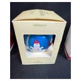 Hallmark Holiday Ornament Collection with Keepsake Angels and Grandson Satin Ball