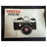 Pentax ME Super 35mm SLR Film Camera Set with Lenses, Flash, Case, and Manual