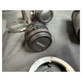 Pentax ME Super 35mm SLR Film Camera Set with Lenses, Flash, Case, and Manual