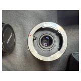 Pentax ME Super 35mm SLR Film Camera Set with Lenses, Flash, Case, and Manual