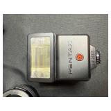 Pentax ME Super 35mm SLR Film Camera Set with Lenses, Flash, Case, and Manual