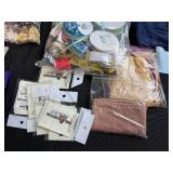 Basket with Assorted Sewing and Craft Supplies