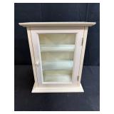 Small White Wall Cabinet and Framed Art Print