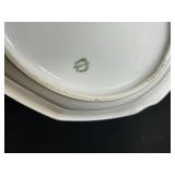 Limoges France Hand-Painted Porcelain Serving Bowl with Floral Design