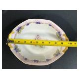 Limoges France Hand-Painted Porcelain Serving Bowl with Floral Design