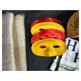 Eclectic Decor Collection with Scarf, Heart Dishes, Wicker Basket and Masks