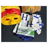 Eclectic Decor Collection with Scarf, Heart Dishes, Wicker Basket and Masks