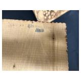 Collection of 4 Antique Pyrography Wooden Boxes and Framed Motto