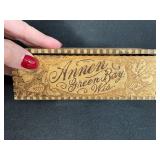 Collection of 4 Antique Pyrography Wooden Boxes and Framed Motto