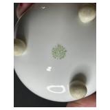 Pair of Hand Painted Nippon Porcelain Hair Receivers with Floral and Landscape Designs