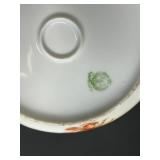 Pair of Hand Painted Nippon Porcelain Hair Receivers with Floral and Landscape Designs