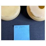 Vintage Ivory Plastic Vanity Set with Tray and Lidded Jars & Hair Receiver