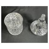 Cut Glass Crystal Canister and Decanter Stopper Set