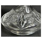 Cut Glass Crystal Canister and Decanter Stopper Set