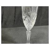 Crystal Decanter, 2 Champagne Flutes, and Pink Perfume Bottle Set