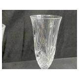 Crystal Decanter, 2 Champagne Flutes, and Pink Perfume Bottle Set