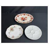 Set of 3 Antique Porcelain Plates - Royal Cauldon, Limoges, Bareuther