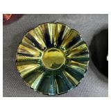 Set of Art Glass Bowls Iridescent and Swirled Designs - display stand not inc