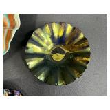 Set of Art Glass Bowls Iridescent and Swirled Designs - display stand not inc