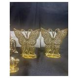 Collection of Gold Tone Metal Animal Figurines Earring Displays with Boxes