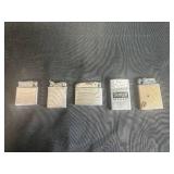 Collection of 5 Vintage Table Lighters Including Penguin and Scotch  - untested