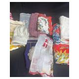 Assorted Vintage Table Linens and Embroidered Napkins Lot