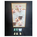 Collection of Handcrafted Glass Animal Night Lights on Light Up Display Board - untested