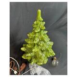 Ceramic Lighted Christmas Tree with Bulbs, Wiring, and Bulb, 13 Inches Tall - untested