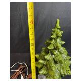 Ceramic Lighted Christmas Tree with Bulbs, Wiring, and Bulb, 13 Inches Tall - untested
