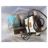 Assorted Tools and Hardware Collection with Socket Sets, Tap and Die Set, Grinder, Submersible Pump, and Fan