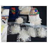 Collection of Vintage Linens, Handkerchiefs, and Doilies with Lace Trim and Holiday Motifs