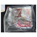 Holiday and Gift Assorted Lot with Santa Ornament, Tin, Gift Bags, and Cards